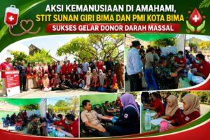 Aksi Kemanusiaan di Amahami, STIT Sunan Giri Bima dan PMI Kota Bima Sukses Gelar Donor Darah Massal
